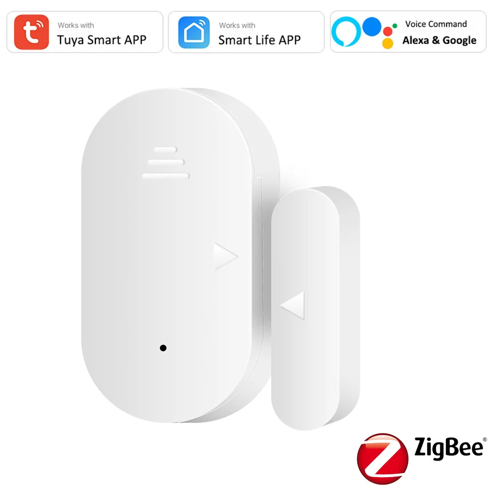 

Tuya Smart Zigbee Window Door Sensor Detectors Open / Closed App Notification Alert / Security Alarm Sound Alexa Google Home