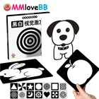 Детская Визуальная стимуляция Монтессори, игрушки, черные, белые флэш-карты, высокая контрастность, Визуальная стимуляция, обучение