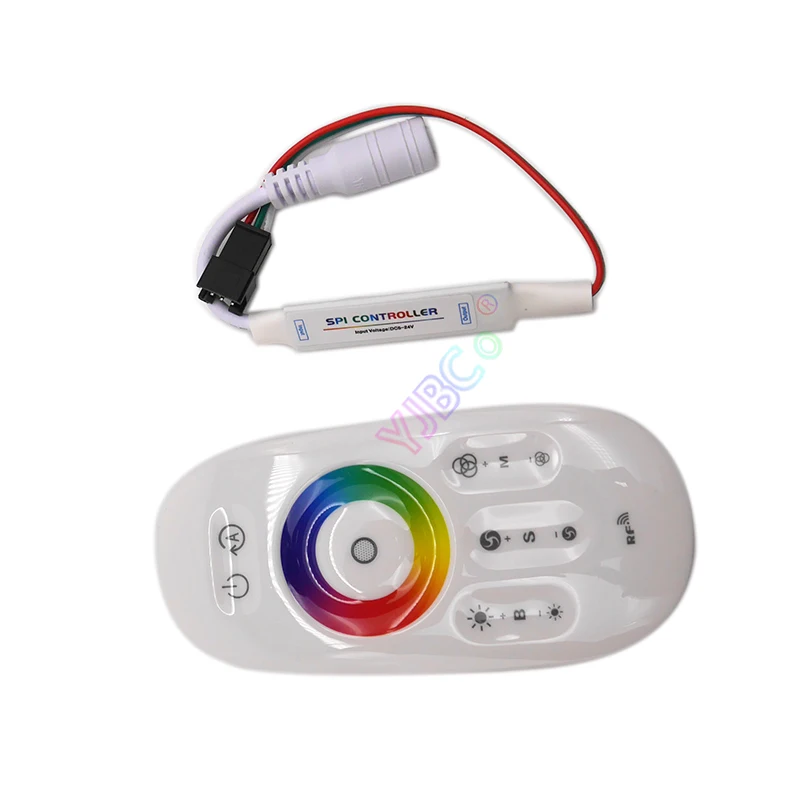 Mini SPI RGB LED Controller DC5V 12V 24V 2.4G RF touch panel Full Color dimmer for WS2812B WS2813 WS2815 Pixels LED Strip Light enlarge
