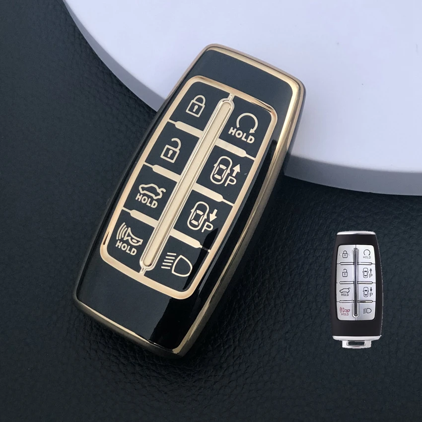 

Car TPU Key Case Cover Holder For Hyundai Genesis GV70 GV80 GV90 2020 2021 2022 Key Shell Ring Protective Accessories