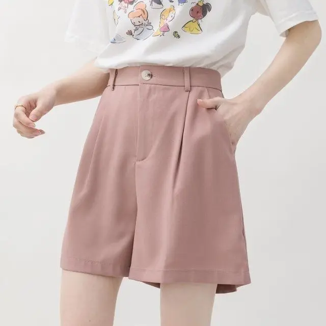 Shorts Women High Waist Solid Simple Fashion Loose Leisure Korean Style All-match Summer Sweet Student Female New Popular Daily
