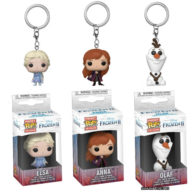 

Fashion Disney Cartoon Pendant Frozen Elsa Anna Olaf Key Chain Pendant for Children's Christmas Gift