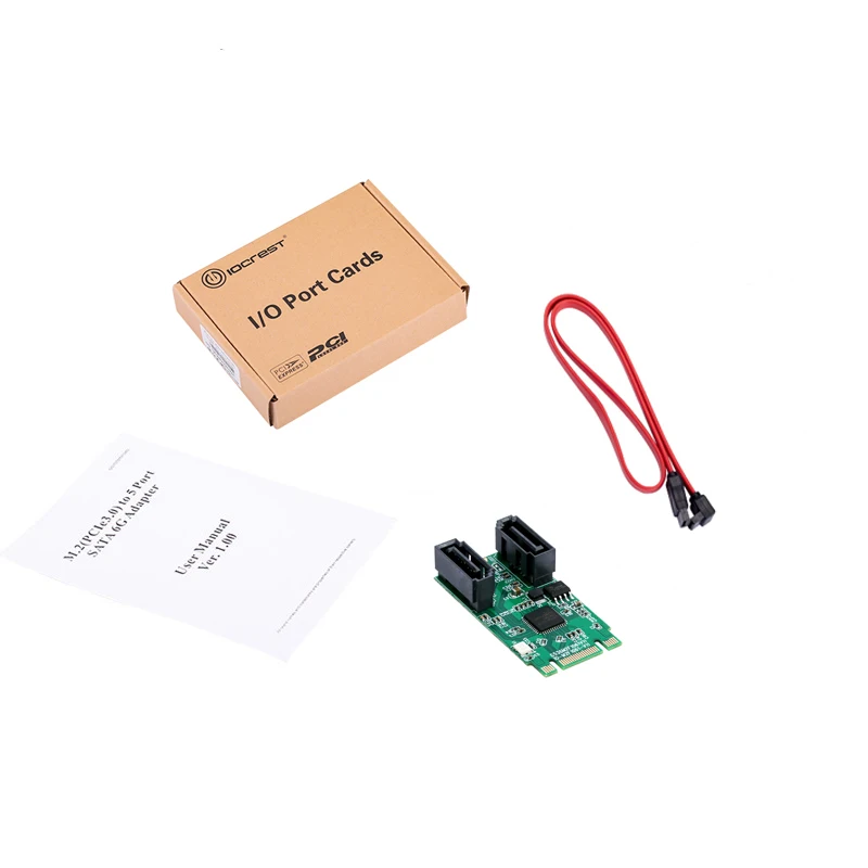 IOCREST M.2 B Key M PCIe 2 порта SATA 6G RAID1 RAID0 Карта контроллера Использование Asmedia 1061R