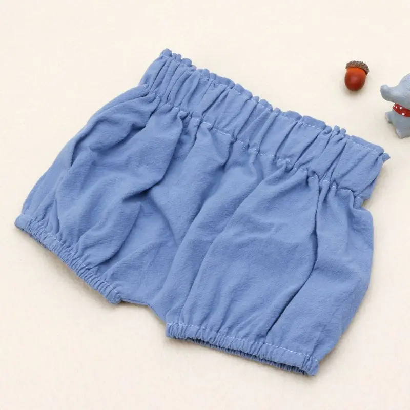 

5 Colors Toddler Baby Girls' Bloomer Short Blue Gray Pink Turmeric White Elastic Closure Cute Bloomer Shorts Loose Harem Shorts