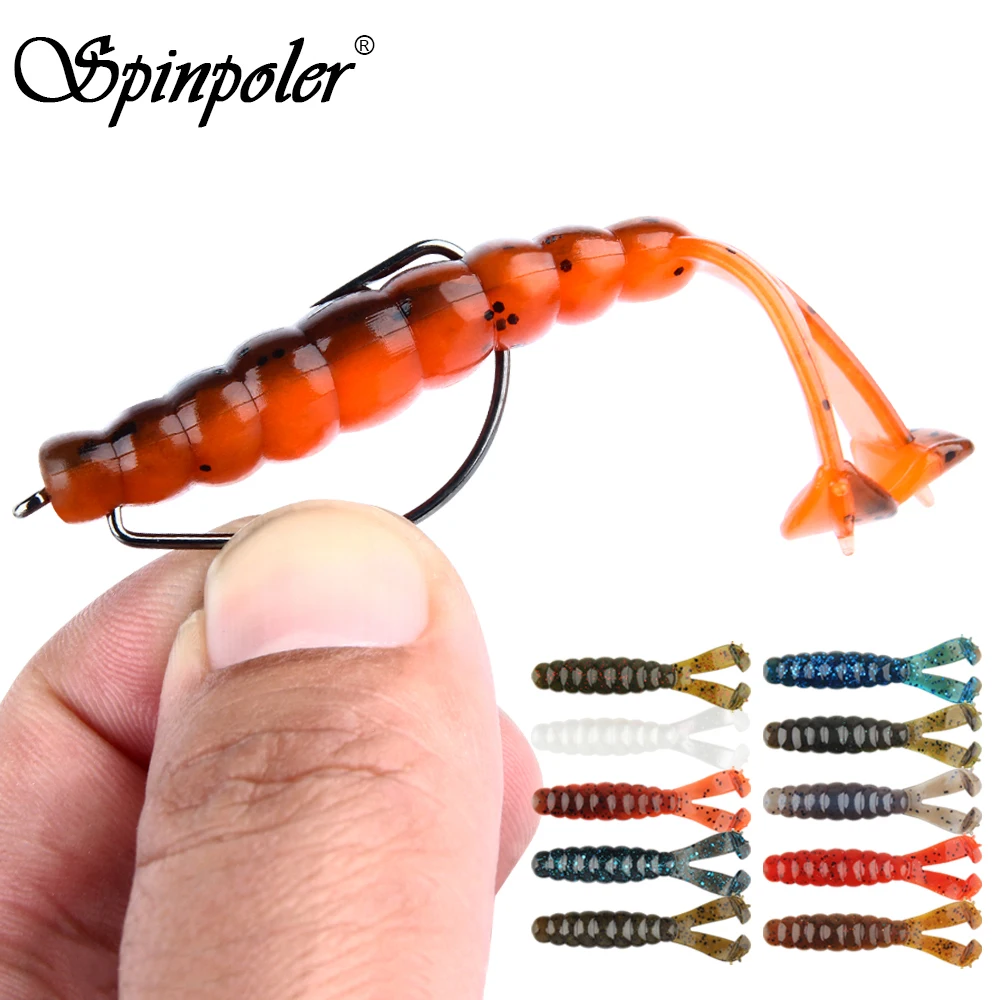 Spinpoler Diver Grub Soft Bait Twin T Tail 7cm Pлавающая Приманка Для Рыбалки На Сольном Шаде И