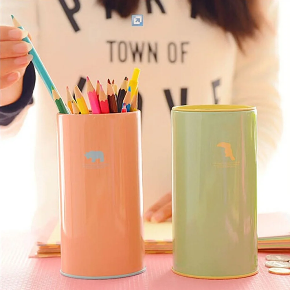 

Bank Saving Money Boxpiggy Tin Metal Can Tea Jar Storage Cartoon Pen Kids Pot Cup Container Banks Cash Holder Smallcreative