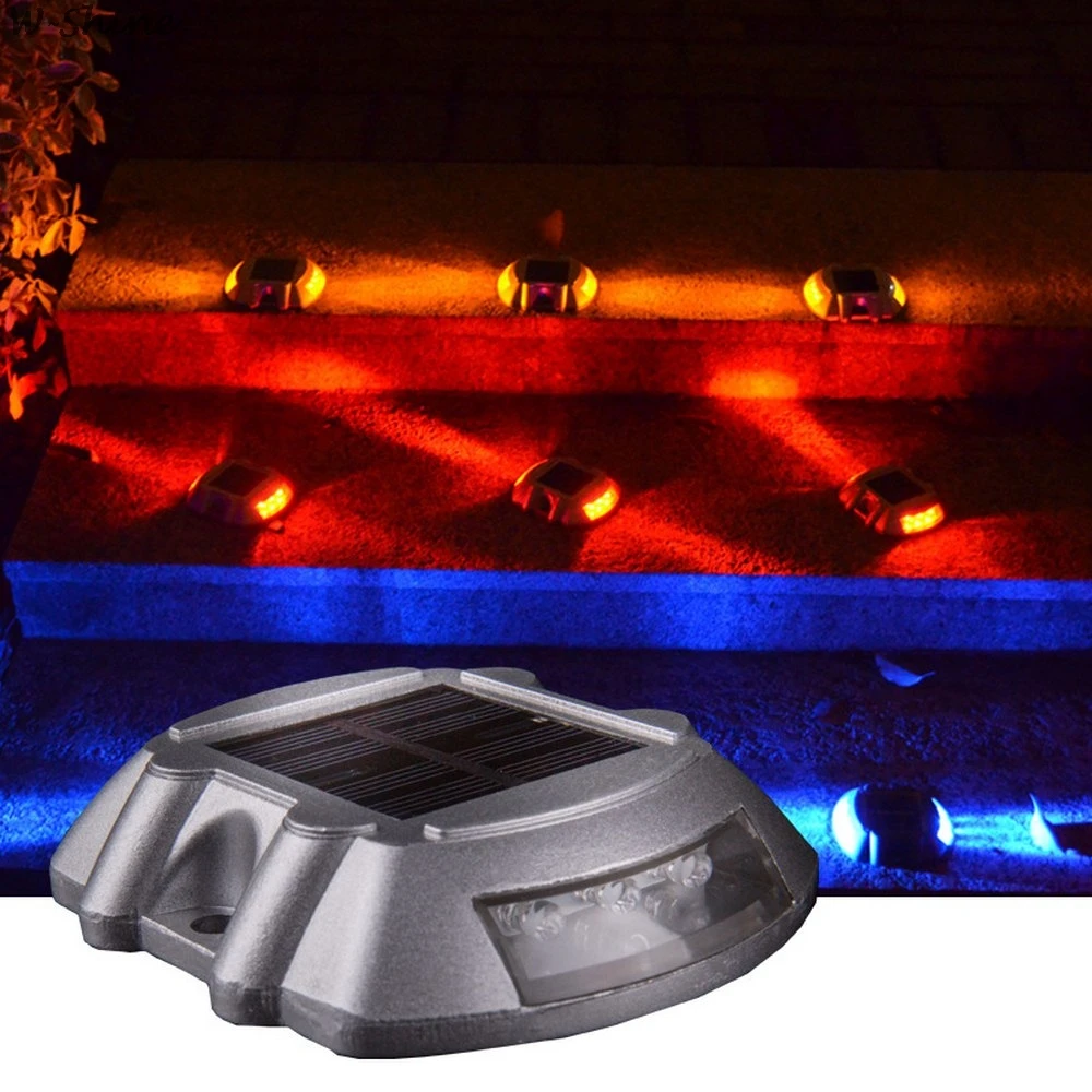 

6LED Solar Road Stud Light Outdoor Waterproof Road Driveway Dock Path Ground Light Driveway Marker Lamp