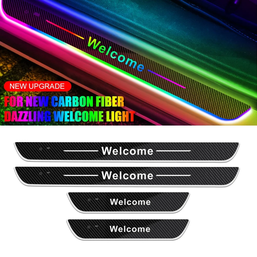 

Welcome Ambient Lamp Decoration Accessory Wireless Magnetic Car Interior Door Sill Light Logo Projector Auto LED Threshold Pedal