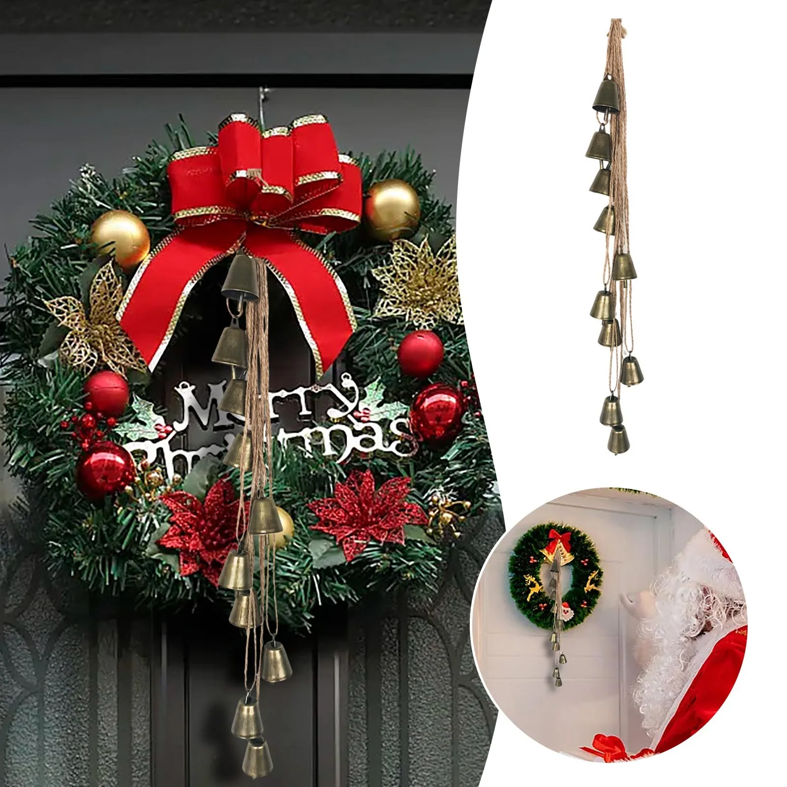 Рождественские колокольчики дверная ручка ручная работа дверной подвесной