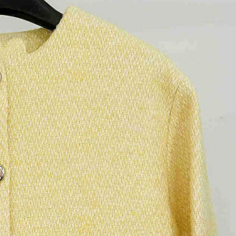 

2023 Early Autumn New Round Neck Tweed Short Casual Jacket Women