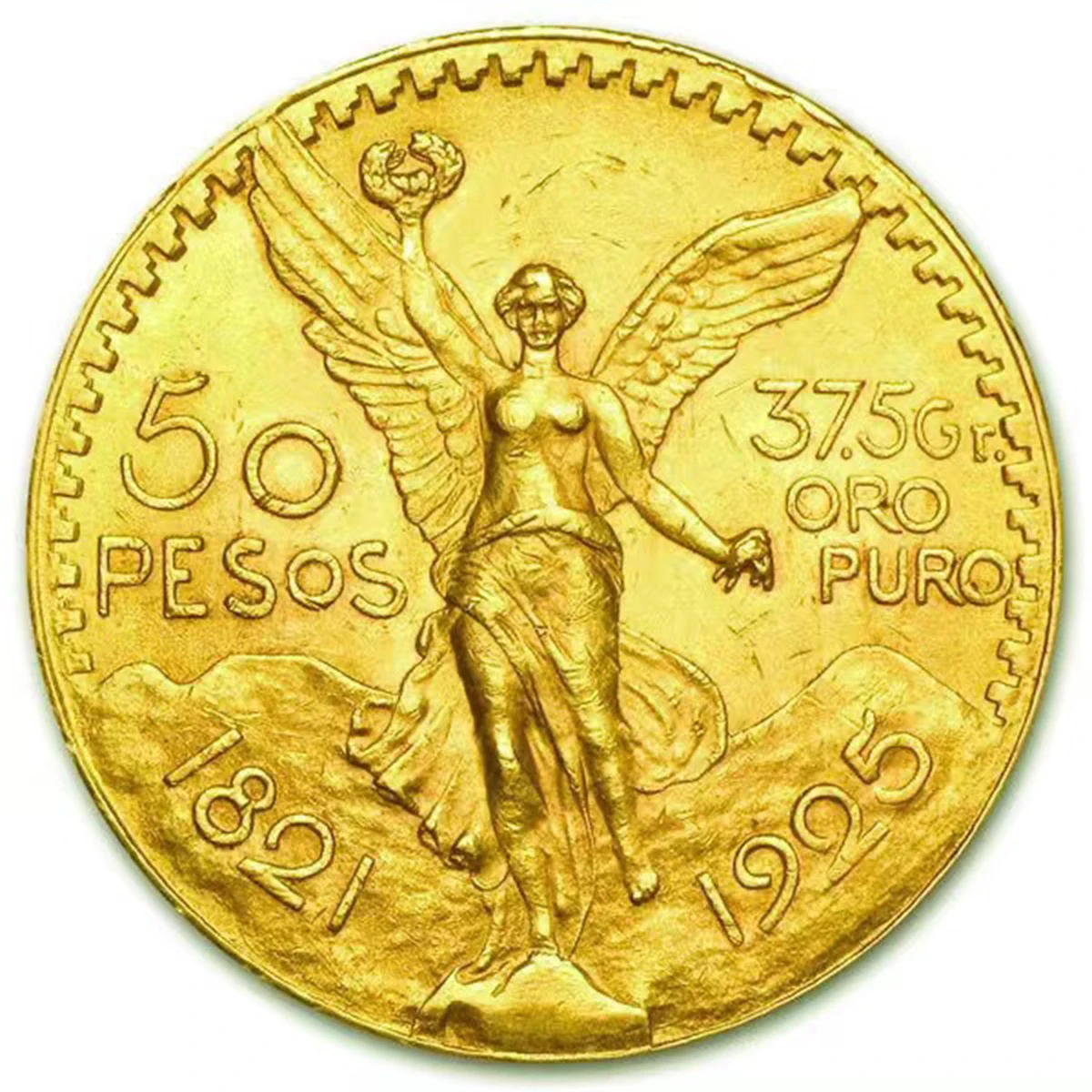 عملة المكسيك الأصلية لعام 1921 مطلية بالذهب 50 بيزو المكسيكي سينتينياريو لجمع نسخة هدية الشرق