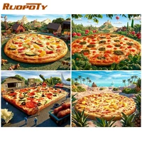 ruopoty diy pictures by number kits home decor painting by numbers kids pizza drawing pictures by number food kits home decor