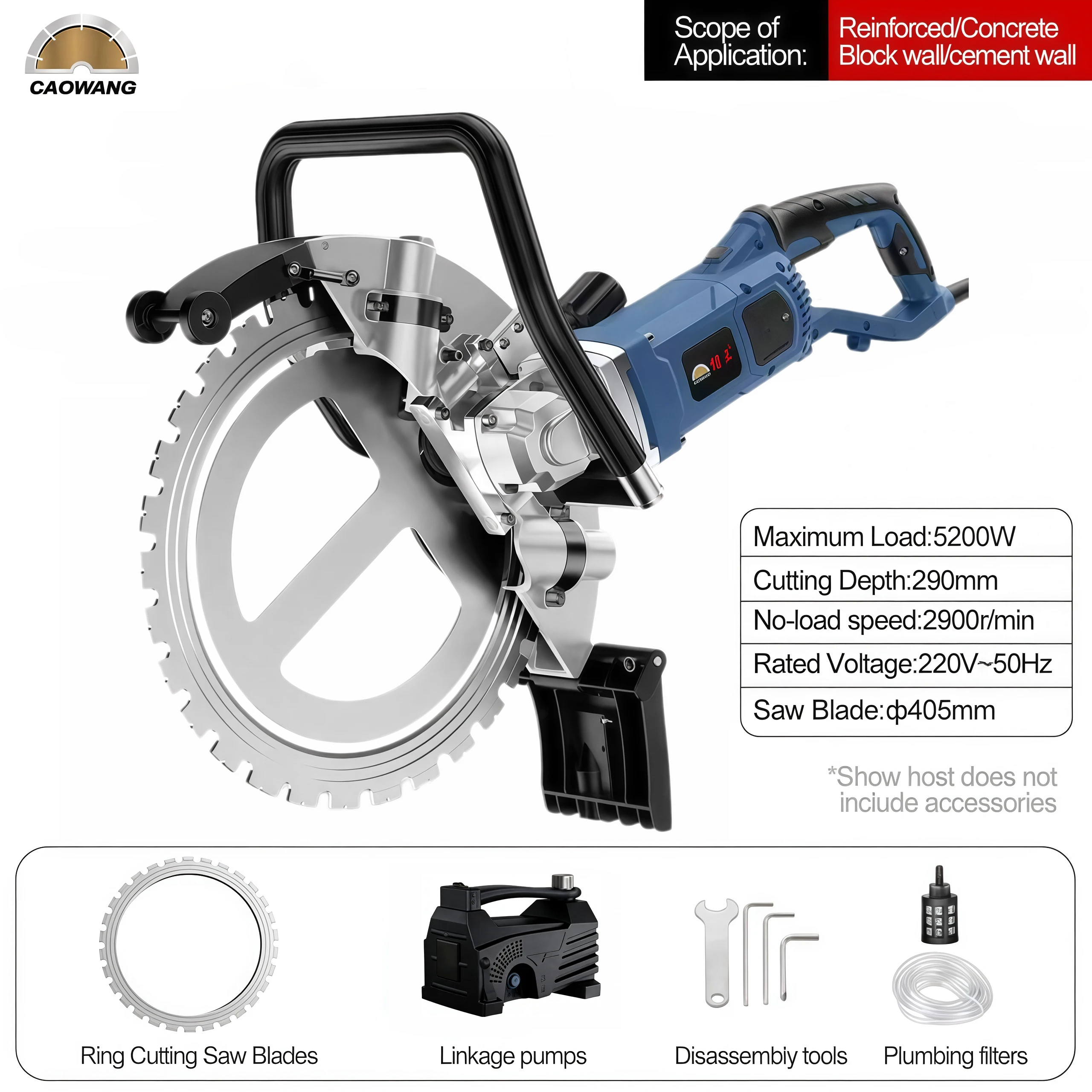 

4500 Вт высокомощная электрическая кольцевая пила, машина для резки бетонных стен, многофункциональная машина для резки бетонного камня пила аккумуляторная цепная циркулярная пила бензопила пила аккумуляторная