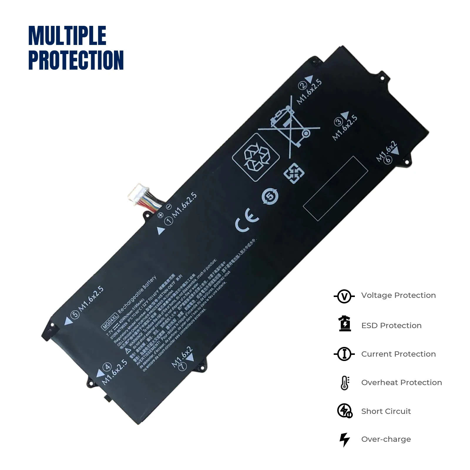 Аккумулятор YOOFAN для ноутбука HP Elite X2 1012 G1 Series MG04 812060-2B1 812060-2C1 812205-001 812148-855 HSTNN-DB7F 40WH