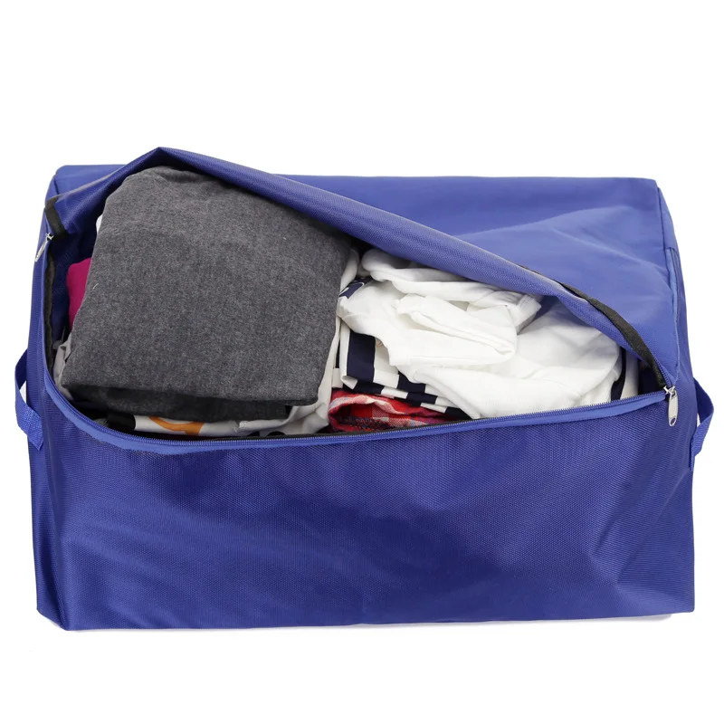 Quilt Storage Bag Portable Thick Waterproof Oxford Cloth Folding Wardrobe  Finishing  Solid Color Moisture-proof