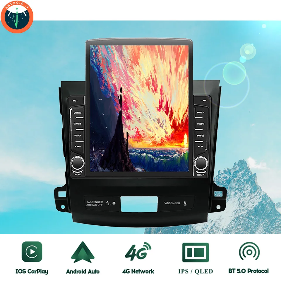 

Автомобильный радиоприемник 2Din Android 14.0 для Mitsubishi Outlander 2005-2013, авто GPS Navi, аудио-видео, DVD-плеер, головное устройство 4G Lte BT