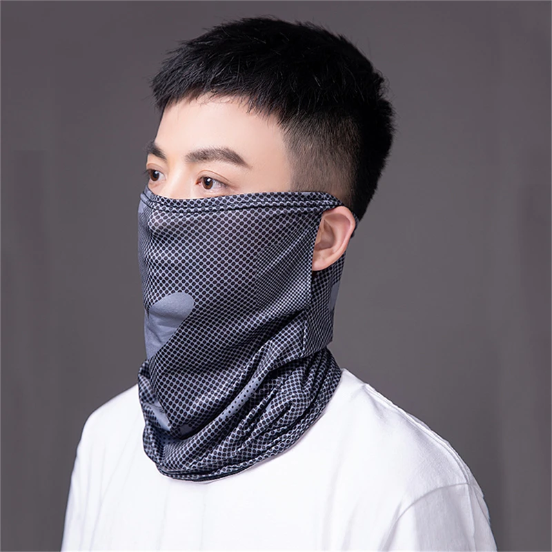 Printed Summer Breathable Cool Hiking Hunting Cycling Running Scarf Ski Riding Fishing Sports Half Face Mask Outdoor Men Women