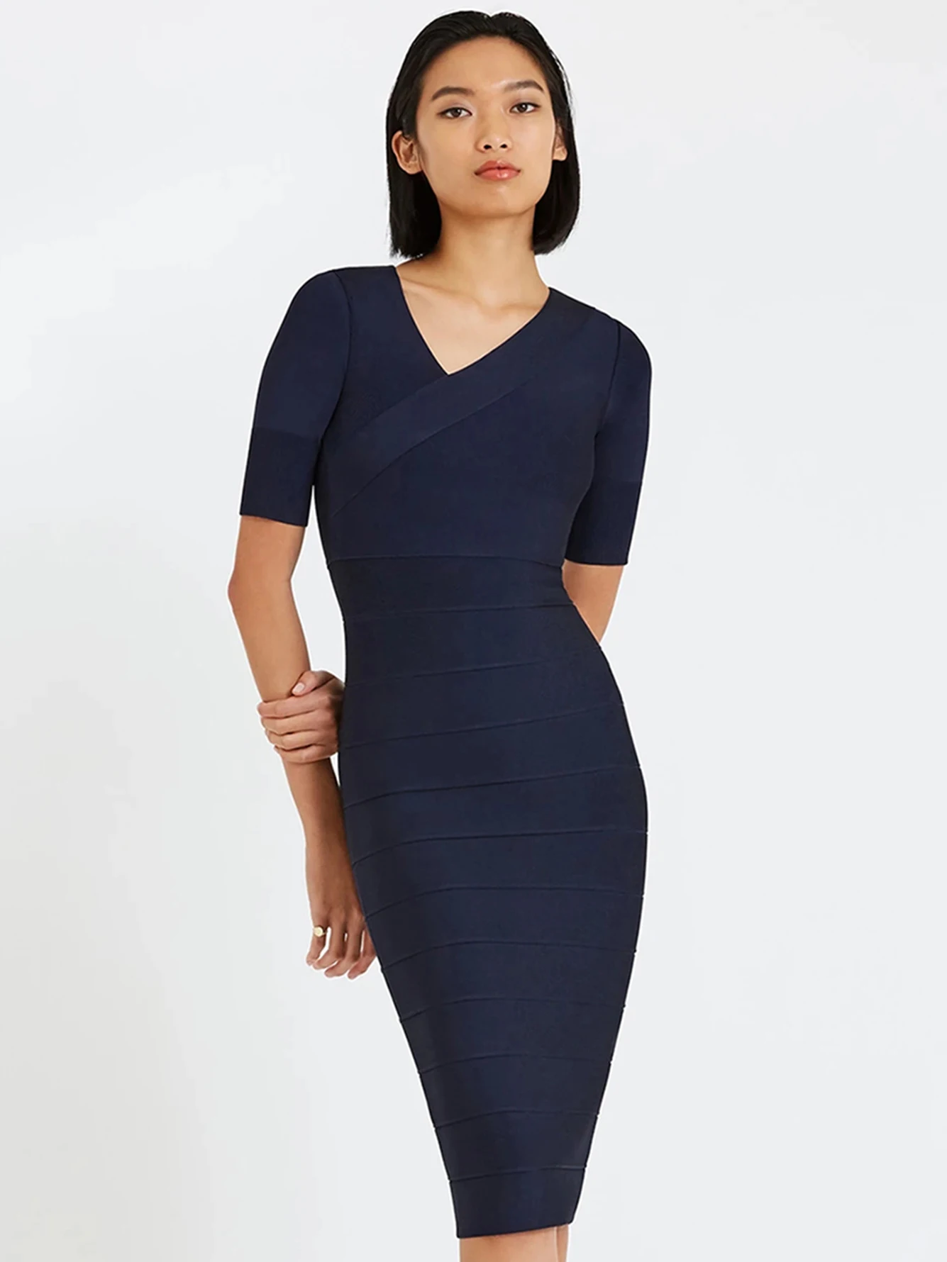 

Adyce V Neck Bodycon Bandage Dress 2022 New Summer Women's Sexy Short Sleeve Evening Celebrity Club Party Outwear Dress Vestidos