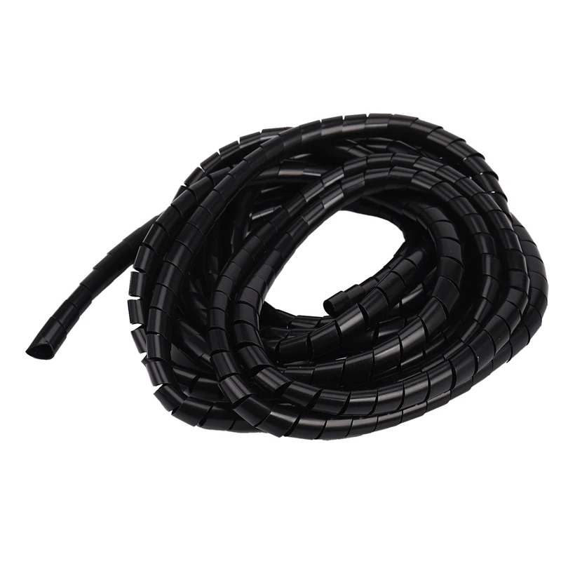 

3Pcs 12Mm Black Spiral Wrapping Cable Casing Cable Sleeves Winding Pipe Wrapping Band