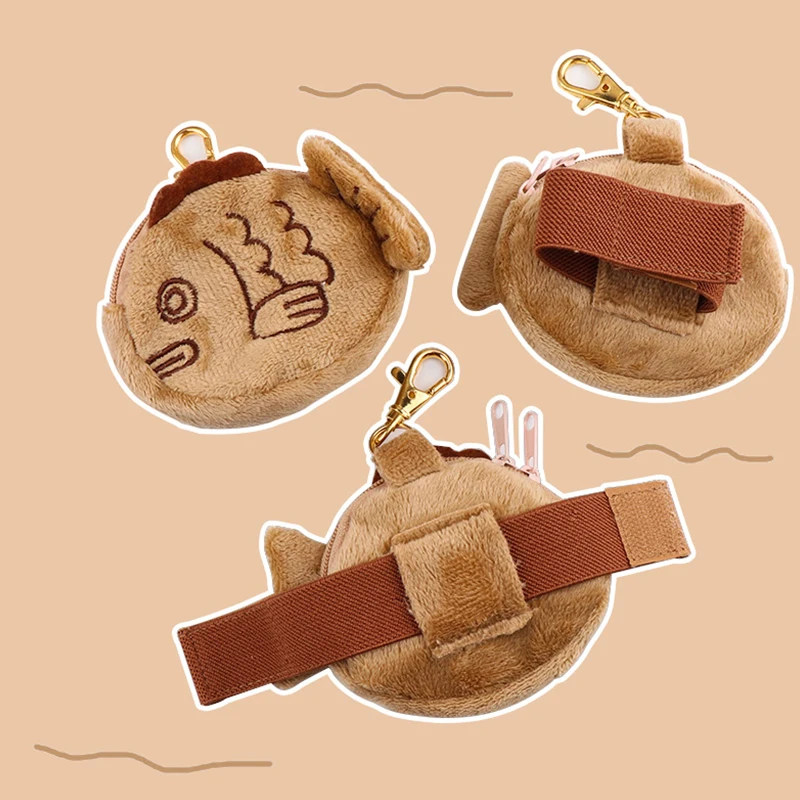 Cute Plush Snapper Fish Doll Coin Purse New Japan Style Wrist Bag Key Mini Cute Zipper Girl Coin Wallet Earphone Bag KeyChain