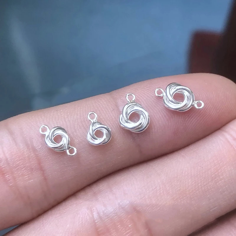 Узел-коннектор из стерлингового серебра 925 пробы 5/6 мм соединитель с узлом Любовь
