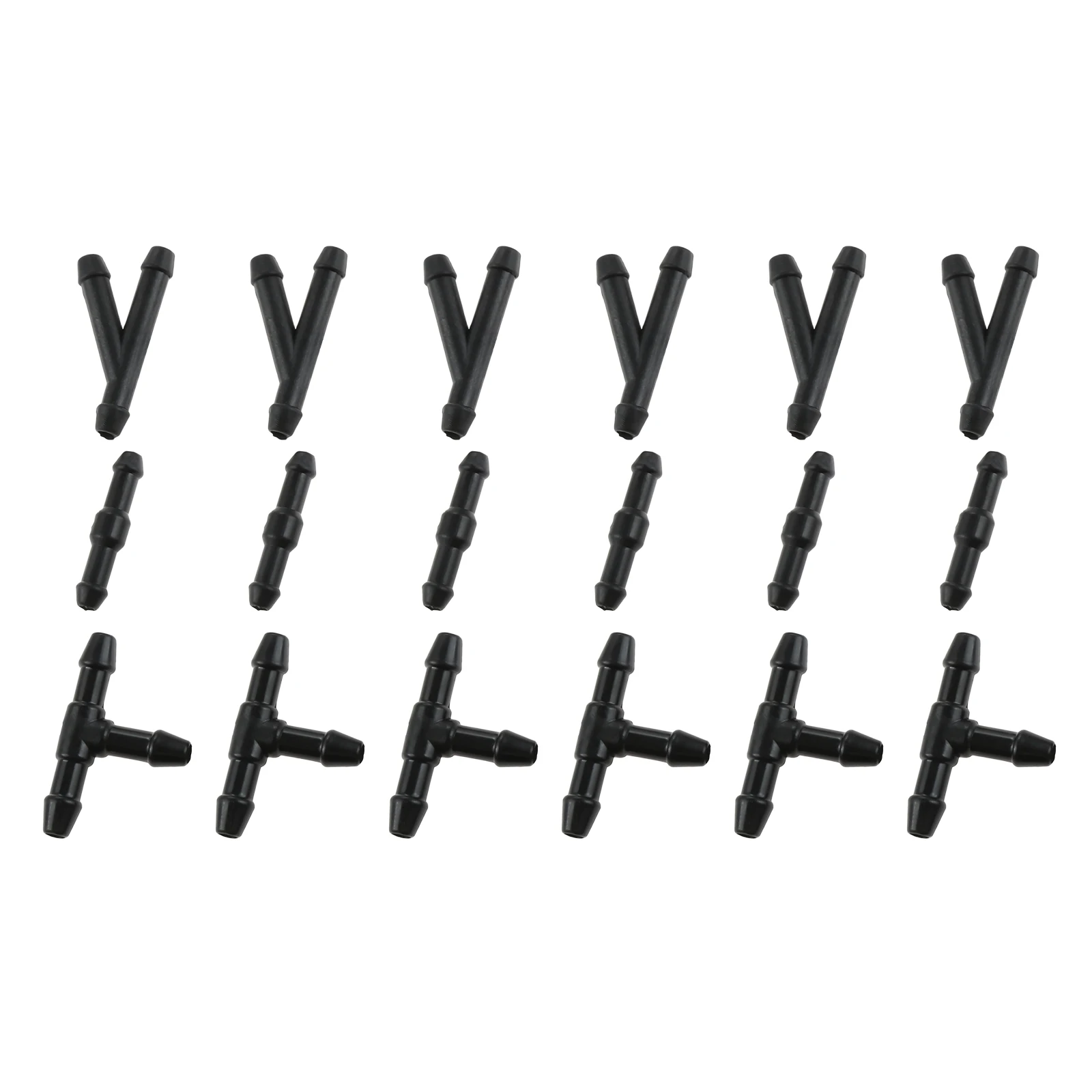 

18pcs Black Engineering Plastic Windshield Washer Hose Connector T-type Y-type I-type Three Shapes Optional DIY Work
