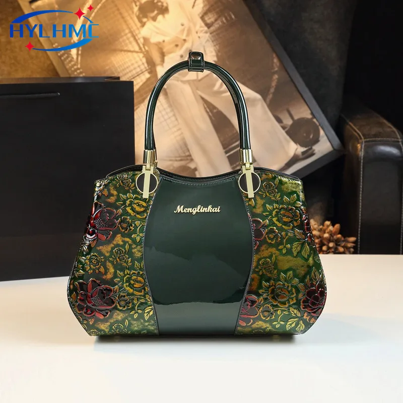 

Luxury Fashion Brand Women's Handbags Genuine Leather Lady Flowers Crossbody Shoulder Bag Trendy Mom Portable Tote Bags