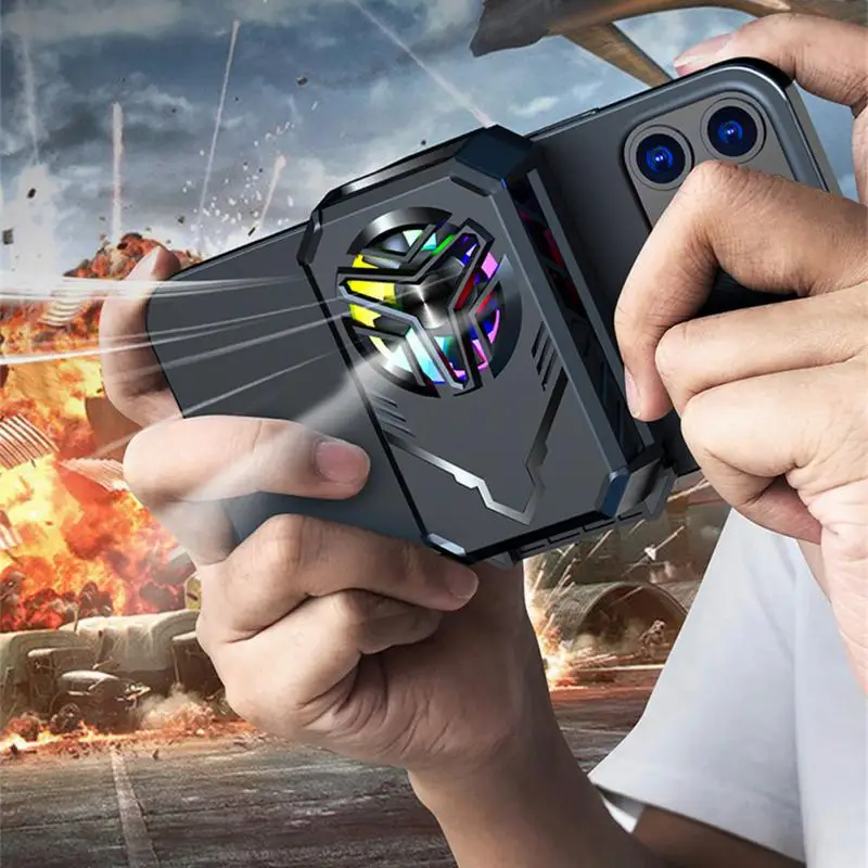 

F30 Mobile Phone Radiator Phone Cooling Fan Case Cold Wind Handle Fan For PUGB Game Cooler Cell Phone Cool Heat Sink Accessories