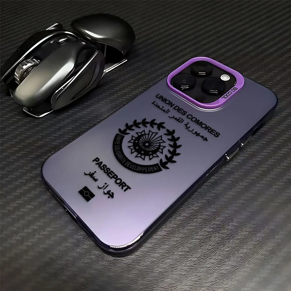 Comores Passport Phone Case For iPhone 16 15 14 13 12 11 mini Pro Max X XR XSMAX 8 7 Plus Anti Fall Matte Back Cover
