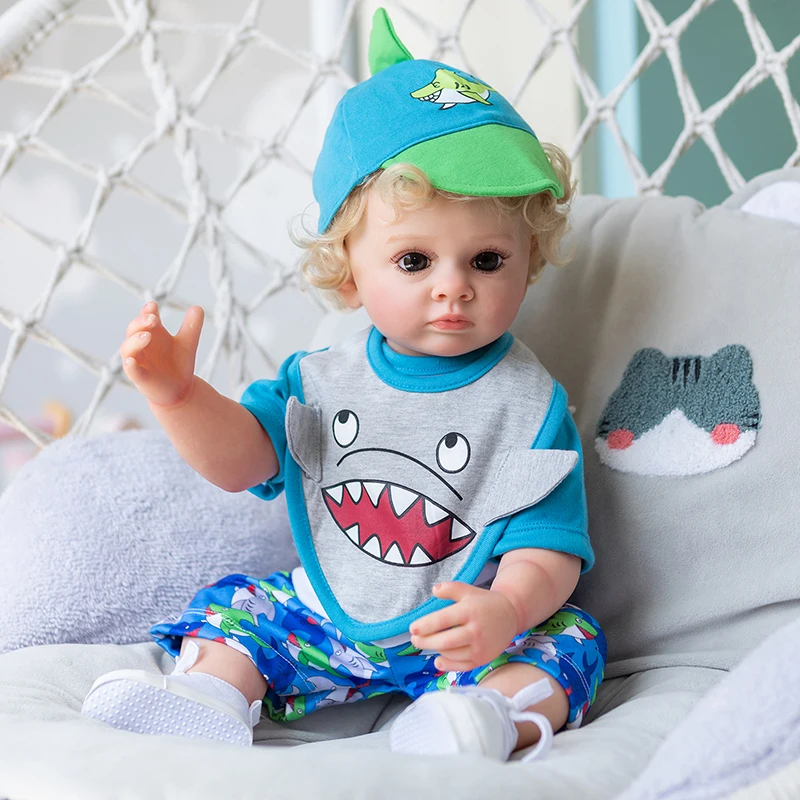 

55CM Full Body Soft Silicone Vinyl Real Touch Reborn Baby Boy Tutti Life Painting Toddler Doll Ideal Gifts for Children