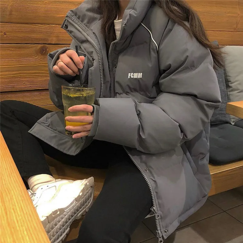Women Winter Popular Soft Thick Leisure Stand Collar Outerwear Parkas Trendy Basic Pure Cotton Down Padded Jacket for Female New