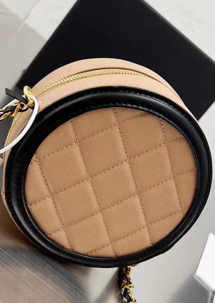 

2022 New Little Fragrance Patch Round Diamond Check Chain Tote Bag Fashion Mini Shoulder Crossbody Bag