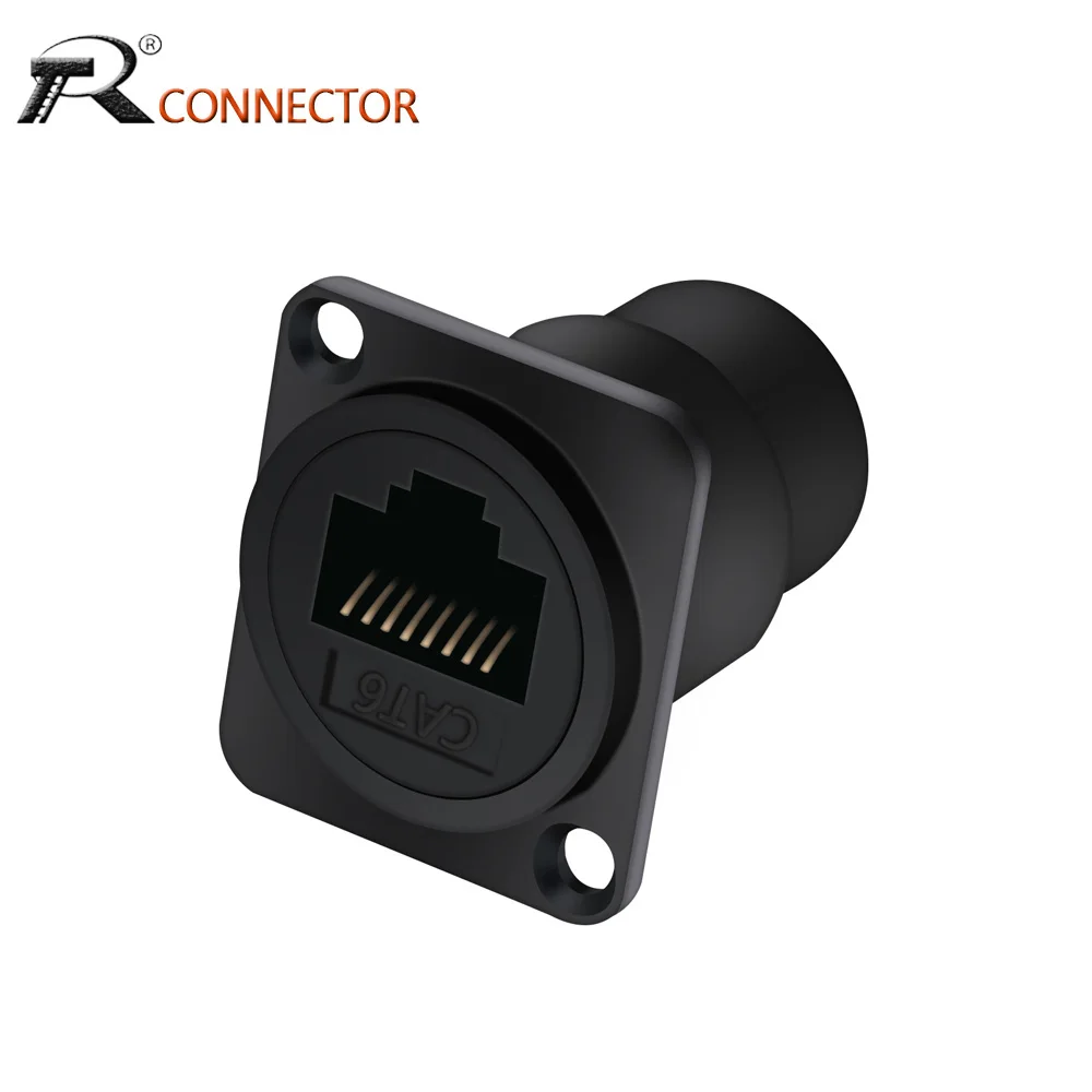 

10PCS Cat.6/6E Internet RJ45 8p8c Modular Black Professional Speaker Audio Jack for Panel Mounted Wire Soldering Converter
