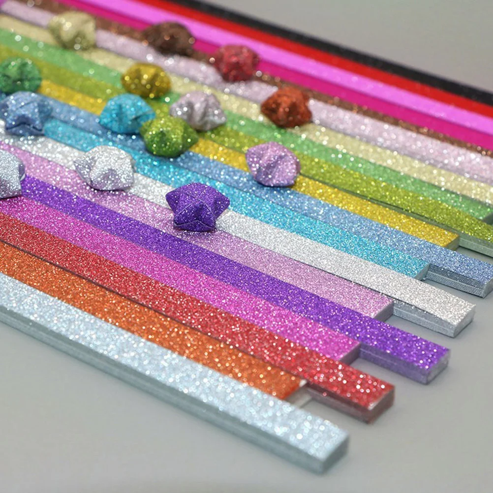 

Paper Origami Star Strips Stars Lucky Glitter Glow Oragamifolding Kit Kids Folded Patterned Set Color Craft Christmas Diy