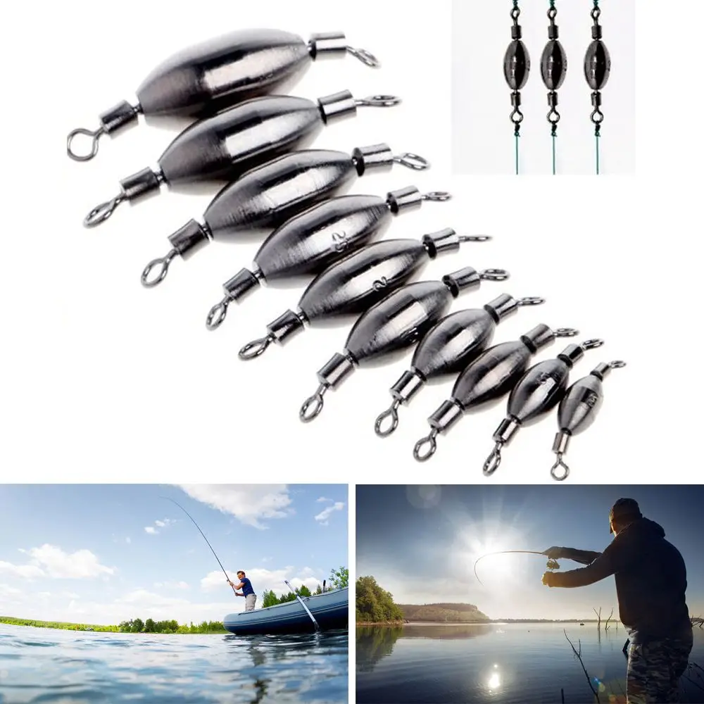 

5Pcs/Lot Copper Fishing Swivels Rolling Lead Sinker Counterweight Tackle Accessories