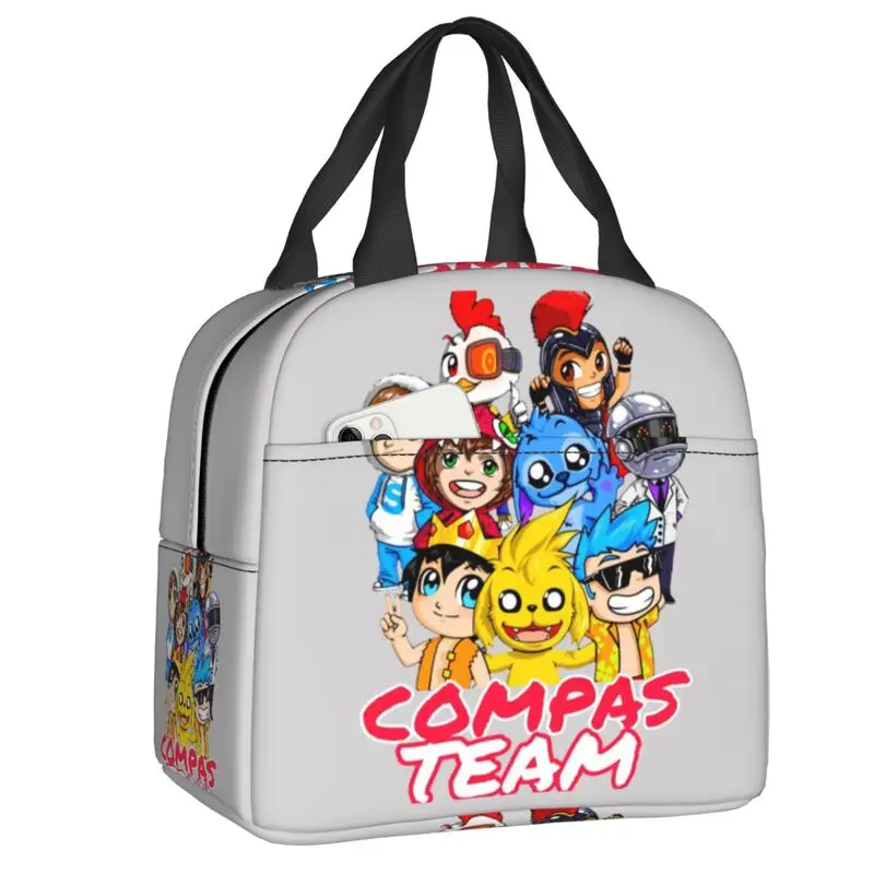 

Cute Mikecrack Compas Team Insulated Lunch Tote Bag for Women Among Game Resuable Thermal Cooler Bento Box Kids School Children