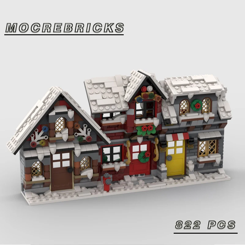 

Креативный строительный блок MOC, зимняя кабина, теплая сцена, детская сборка-Головоломка «сделай сам», коллекционная демонстрационная игрушка, подарки