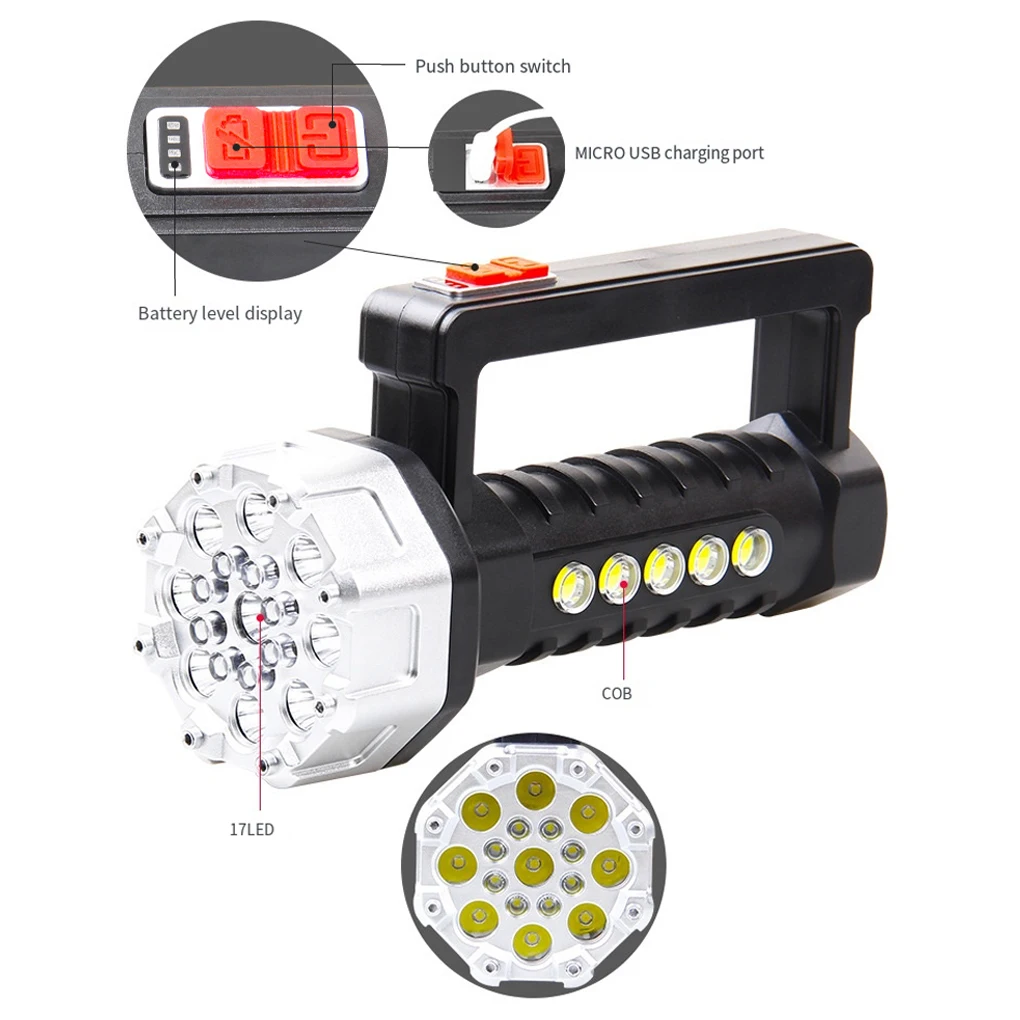 

Flashlight LED Outdoor Super Bright Rechargeable Torch Waterproof Portable Durable Light Illumination Camping Walking