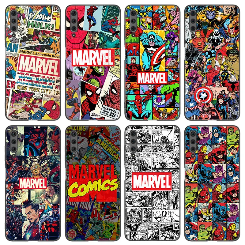 

Fashion Marvel Comics Phone Case For Huawei Honor 7A 8A 9X 20 Pro 8 10X Lite 9A 8C 9C 20E 7S 8S 20S 8X 10i 20i 30i Black Cover