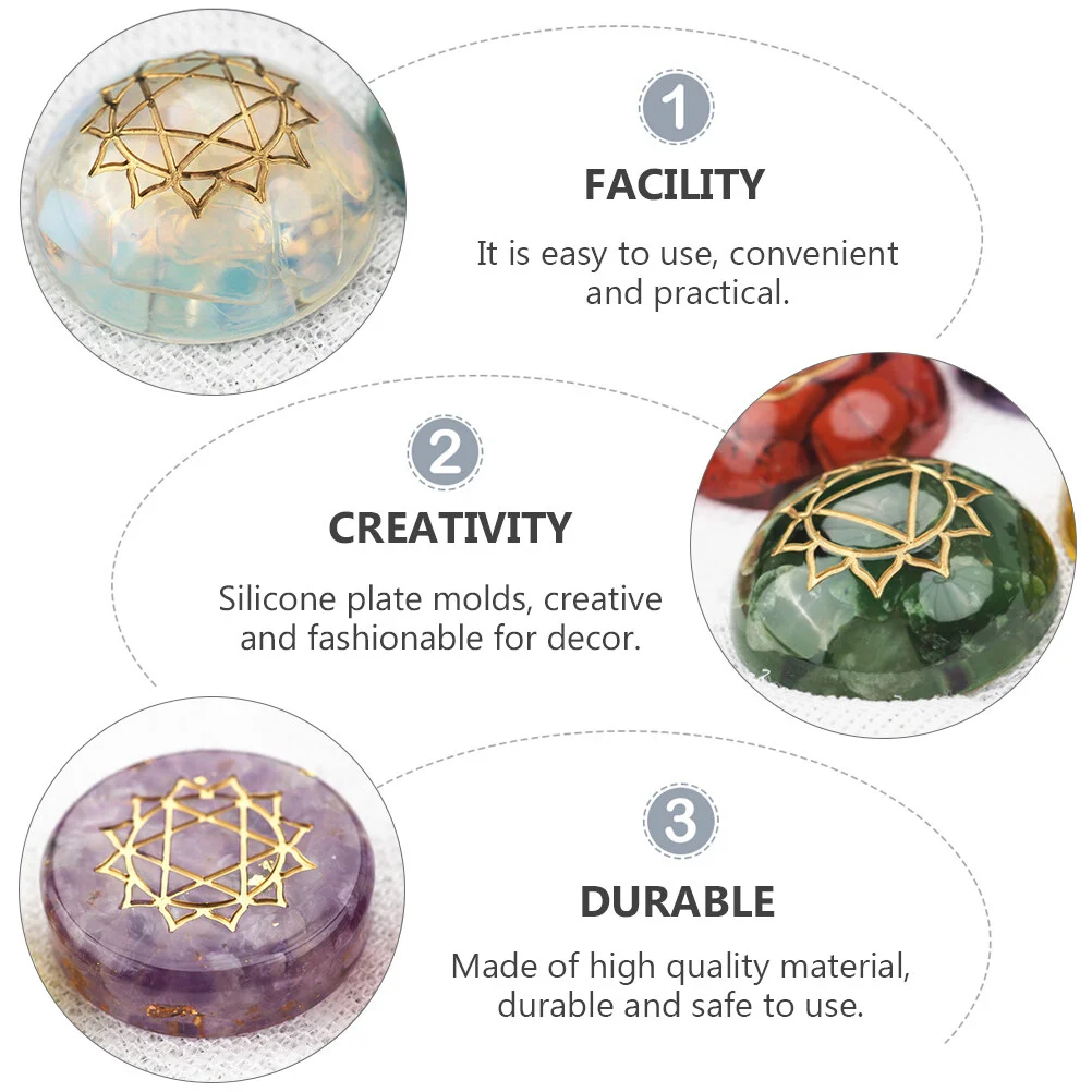 2 PCS Ornament Mold Resin Molds Reusable Epoxy Mould Seven Chakras DIY Silica Gel