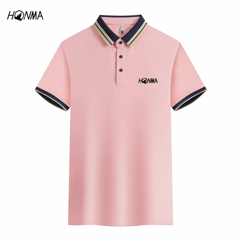 Men's Golf Shirt Summer Breathable Sports Golf Clothing Short-sleeved Sweat-wicking Quick-drying Jersey Lapel POLO Shirt