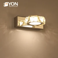 led crystal bathroom mirror light square round hand wash table lamp transparent champagne crystal mirror light ac 90 260v