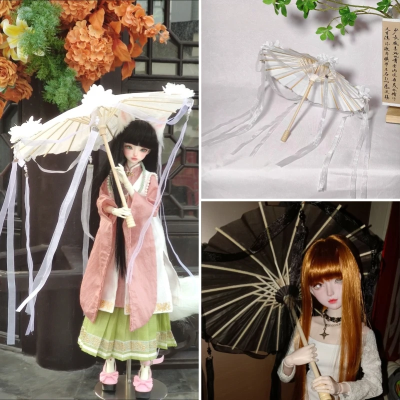 Фото Мини-зонтик для куклы 1/3 BJD, ручной реквизит, украшение, аксессуары для кукол, реквизит для фотосъемки, модель игрушки, зонтик от солнца №1