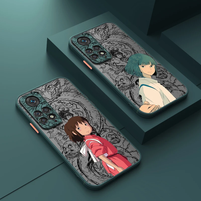 

Anime Spirited Away lover For Xiaomi 12 11 T Pro S Redmi Note 12 11 10 9 8 Pro S T 5G Frosted Translucent Phone Case