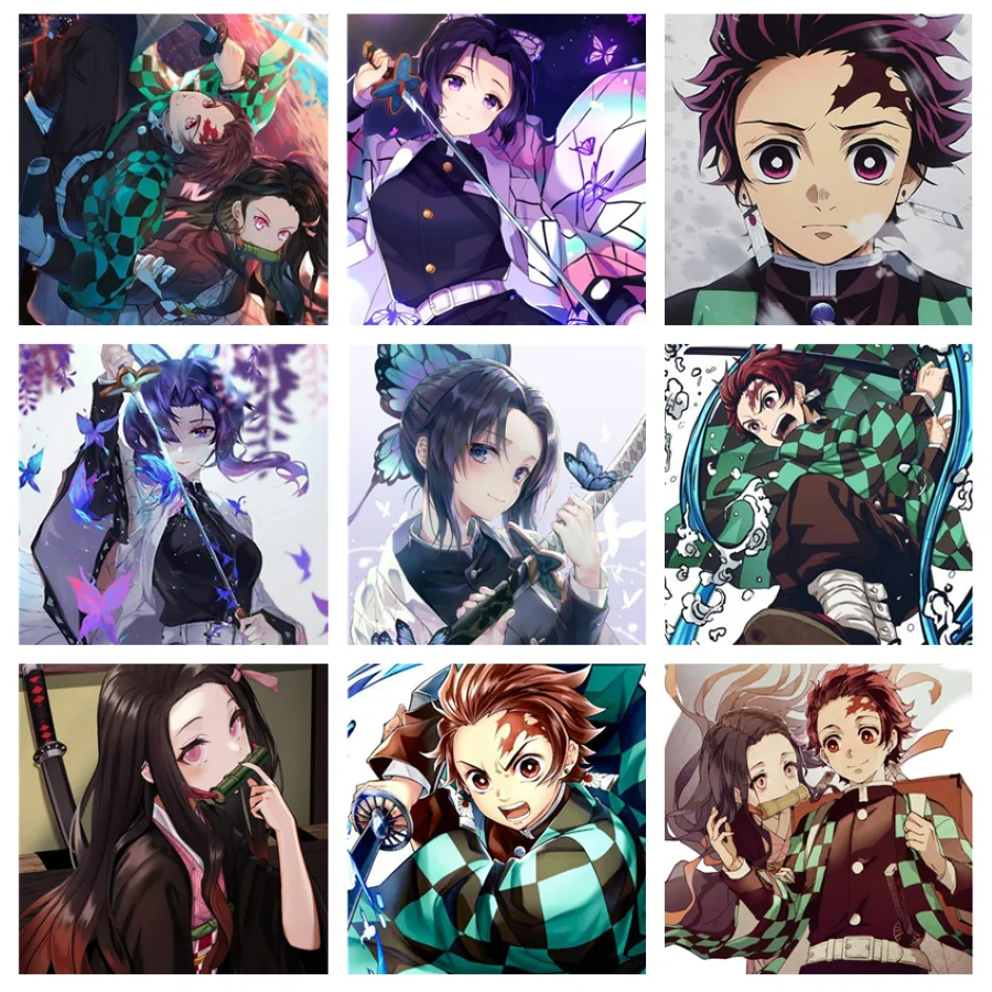 Алмазная живопись 5D сделай сам Постер аниме вышивка крестиком демонов мозаика