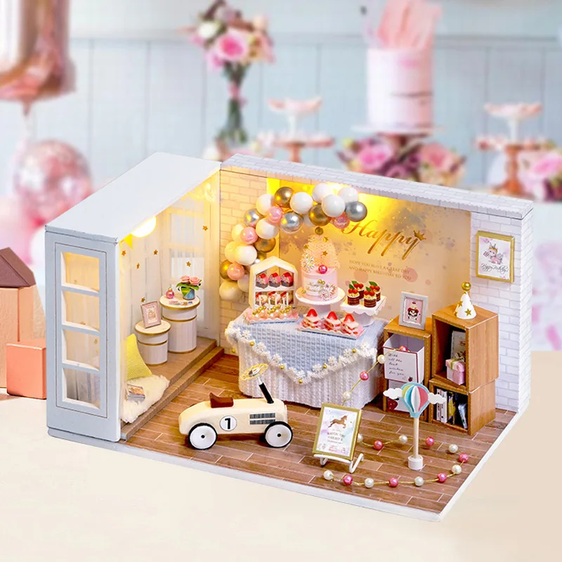 

Children's Toy Building Model Girl Birthday Gift Handmade DIY Cottage Handicraft Miniature Dollhouse Miniature