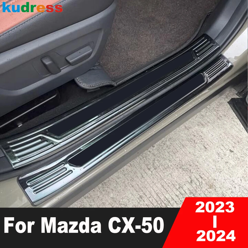 

Car Accessories For Mazda CX-50 CX50 2023 2024 Stainless Steel Door Sill Scuff Plate Cover Trim Welcome Pedal Protector Guard