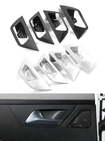 Карбон для Peugeot 5008 2017 2018 2019 2020 GT хромированная, для внутренней дверной ручки Catch Cover Trim, аксессуары для интерьера автомобиля