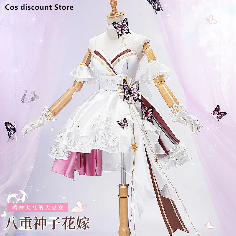 

Rose Yae Miko Wedding Dress Game Genshin Impact Cosplay Costume Anime Girl Women Role-playing Clothing for 2022 Sizes S-XL New