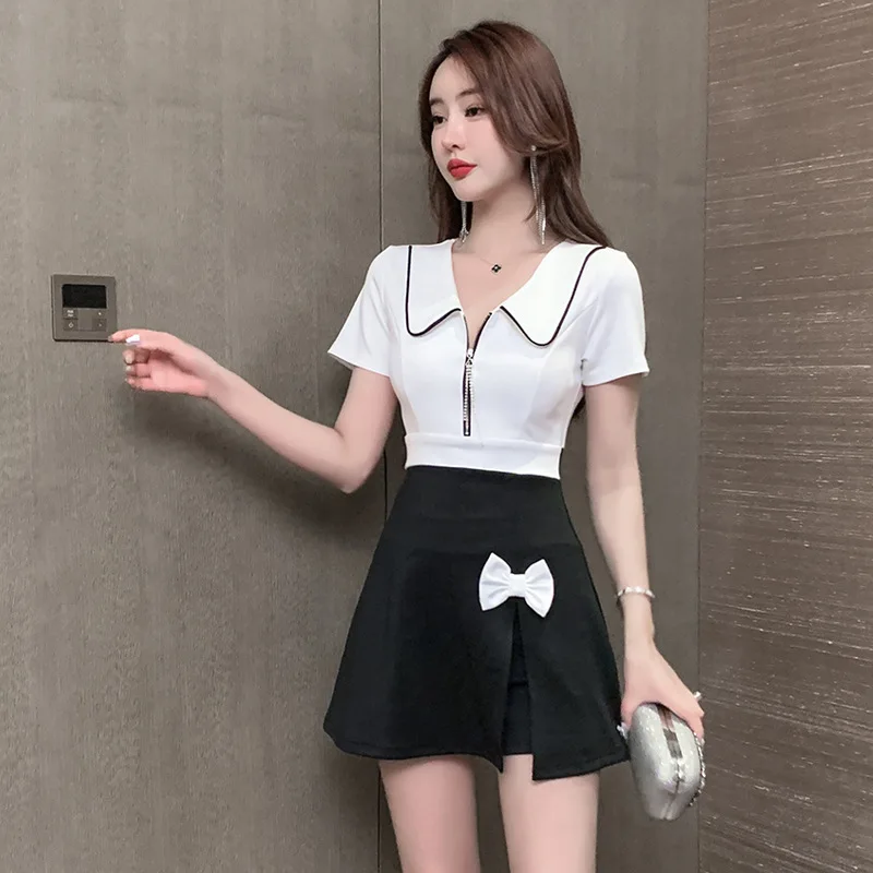 Женская рабочая одежда рубашка костюм с короткой юбкой для отеля официанта
